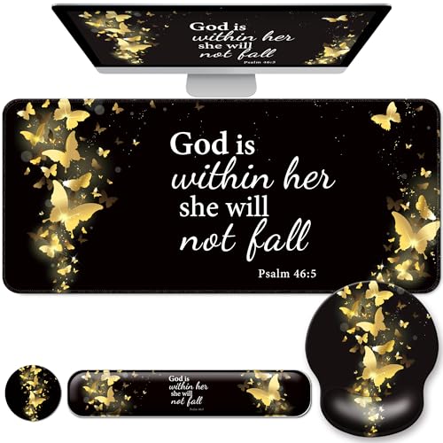 Desk Mat Set + Keyboard and Mouse Pad with Wrist