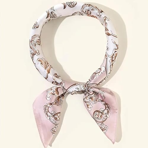 Elegant Silk Hair Scarf Decorative Bow Design (baby pink)