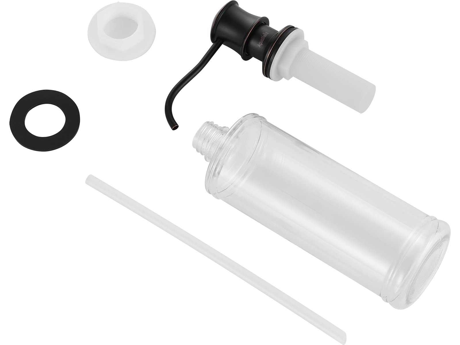 AguaStella ASF42ORB Construido en dispensador de jabón bronce aceitado para fregadero de cocina con bomba de encimera de botella de jabón