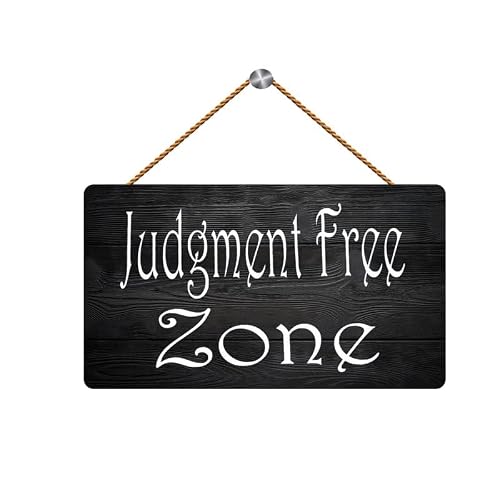 Judgment Free Zone Namaste No Drama Please Wall Art - Home Yoga Studio Wellness Space Decor 12X6 Inch