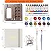 orbixa Mini Watercolor Palette Paint Set Travel Size - 12 Color Paint with 8-Wooden Grid Palette,Mini Sketchbook & Brushes | Portable Artist Supplies Kit for Students, Beginners, Outdoors Use (gray)