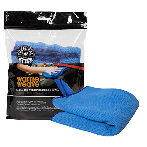 Chemical Guys Waffle Weave Glass and Microfiber Towel Blue 24"x 16" (Pack of 2) - image 2
