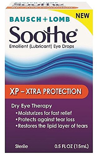 Bausch & Lomb Soothe XP Emollient Lubricant Eye Drops Xtra Protection with Restoryl 0.50 oz (Pack of 2)
