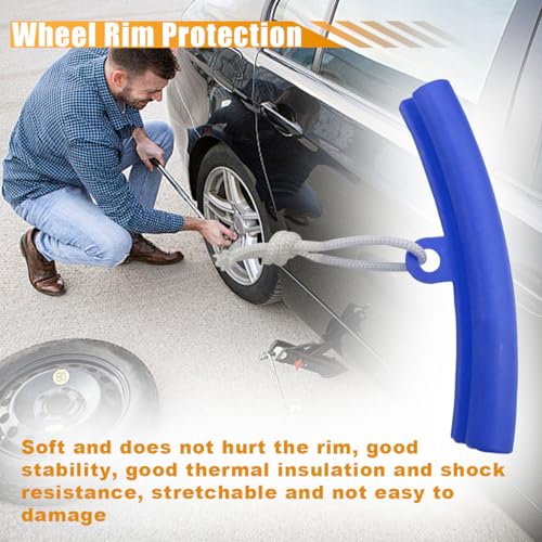 Image of LAINLOY 5PCS Car Tire Changing Rim Protector, Tire Changer Guard Edge Savers, Fixing Tire Rim Protective Cover for Wheel Scratch Prevention, Car Accessories for Motorcycle SUV (Blue)