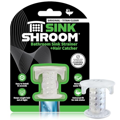 SinkShroom SSCLE988 The Revolutionary Sink Drain Protector Hair Catcher/Strainer/Snare, Clear