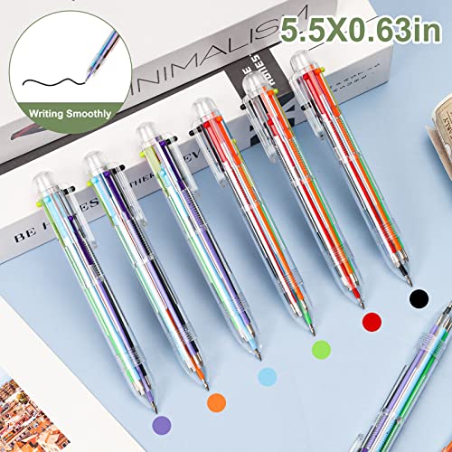 Labuk 20Pcs Multicolor Ballpoint Pen 0.5Mm 6-In-1 Transparent Barrel Ballpoint Pen For Office School Supplies Students Children Gift #TOP1