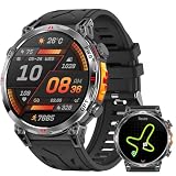 Smartwatch Herren mit GPS, Kompass, Bluetooth-Anruf, 1,56'' Amoled Bildschirm, Fitnessuhr mit 107 Sportmodi Sportuhr für iOS/Android, AI-Zifferblatt, IP68 Wasserdicht, Schlaftracking, Multifunktional