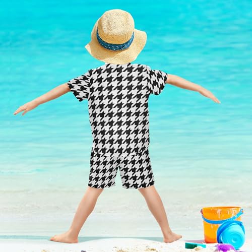 Image of Sunflower Floral Yellow Black Short Sleeve Hawaiian Button Down Shirts and Short Sets for Boys Toddler Summer Outfits