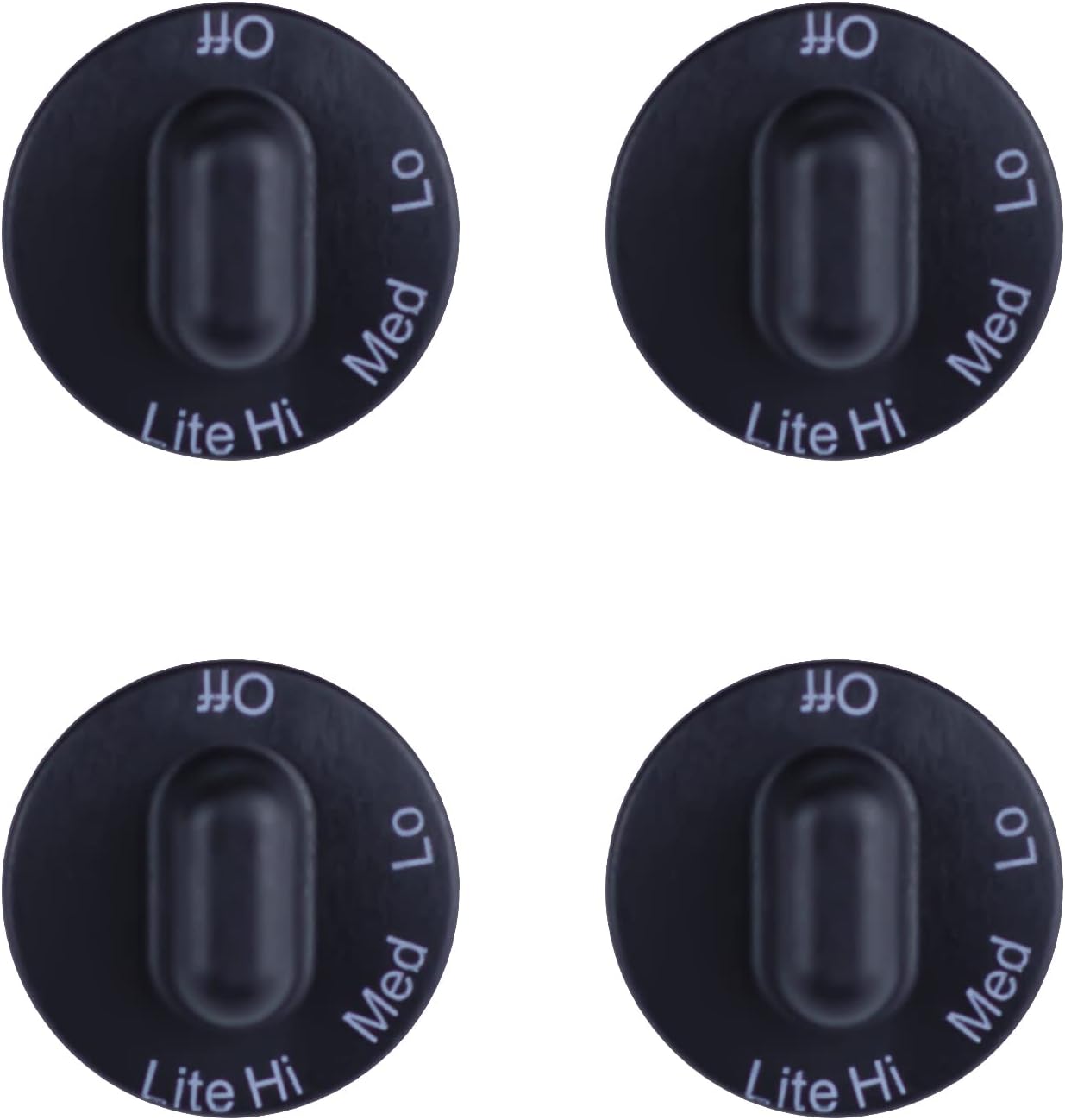 4 Pack 71001641 Stovetop Knobs Range Cooktop Top Burner Control Knob Replacement Knobs Compatible with Some Jenn Air Stove top knobs AP4088491 PS2077264 WP71001641 Black