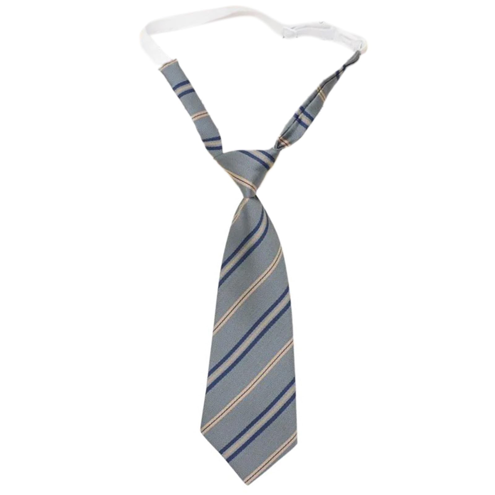 TWEW TWEW Corbata para el cuello preatada a rayas grises coreanas japonesas JK para uniforme escolar, corbata ajustable para estudiantes
