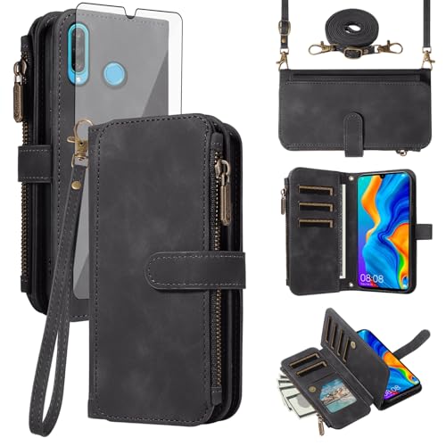 Housse portefeuille Huawei P30 Lite zippée finies les chutes de cartes