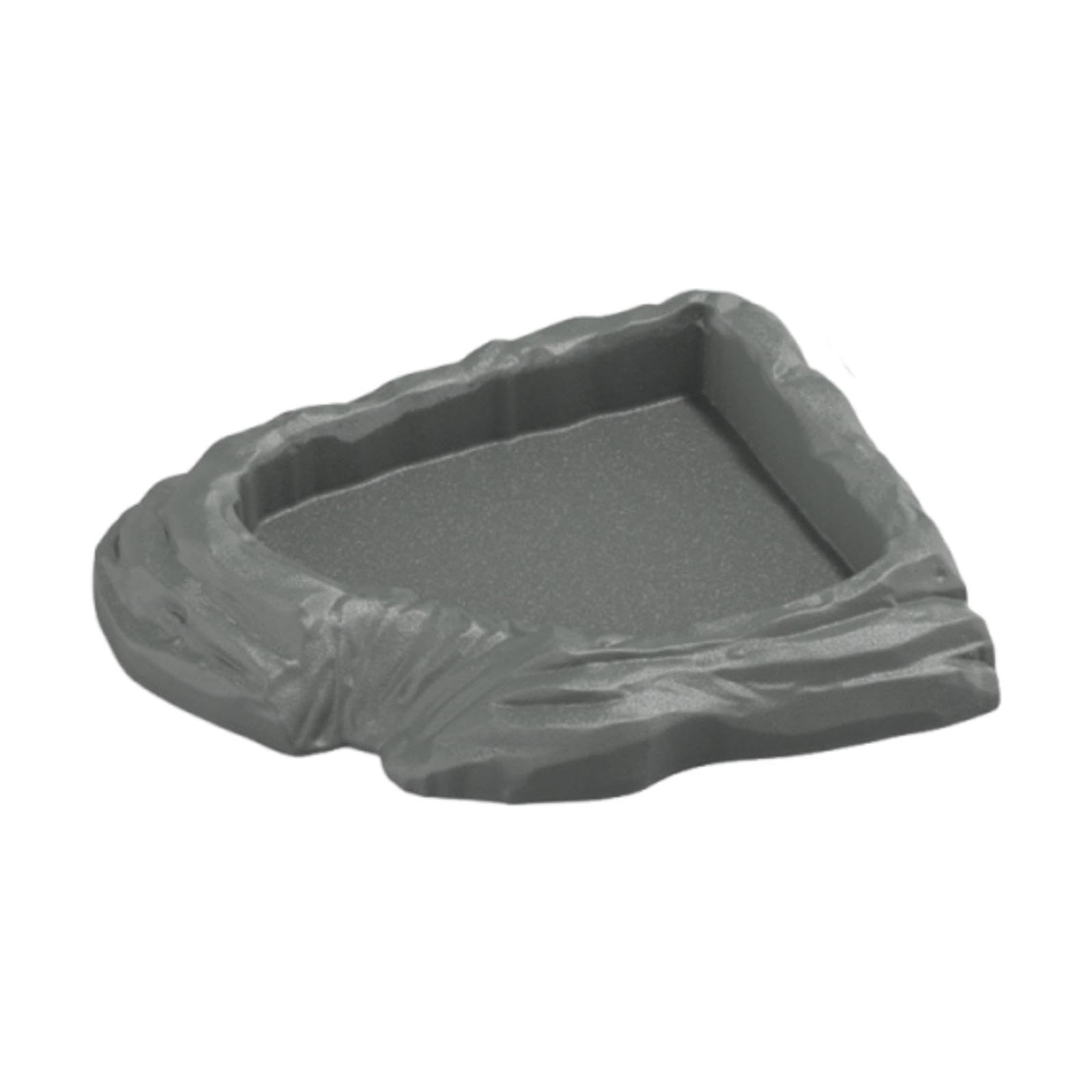 Turtle Water Dish Reptile Bathing Dish Pool for Pet Supplies Frogs Tortoises Gray-image-3