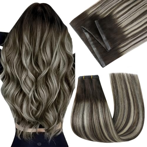 Image of Easyouth 80g Butterfly Weft Extensions Human Hair Balayage with Micro Beads