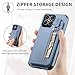 Rfvzubemok Compatible with Oppo A76 4G Case,Compatible with Oppo A76 4G Zipper Card Slots Built-in Magnet Kickstand Phone Case Blue
