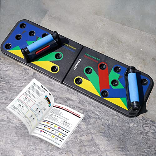 FirstFit Professional Multifunction Push Up Rack Board Foldable 12 in 1 Comprehensive Fitness Exercise Workout Push-up Stands Board Body Building Training Gym for Men and Women (Multicolor)