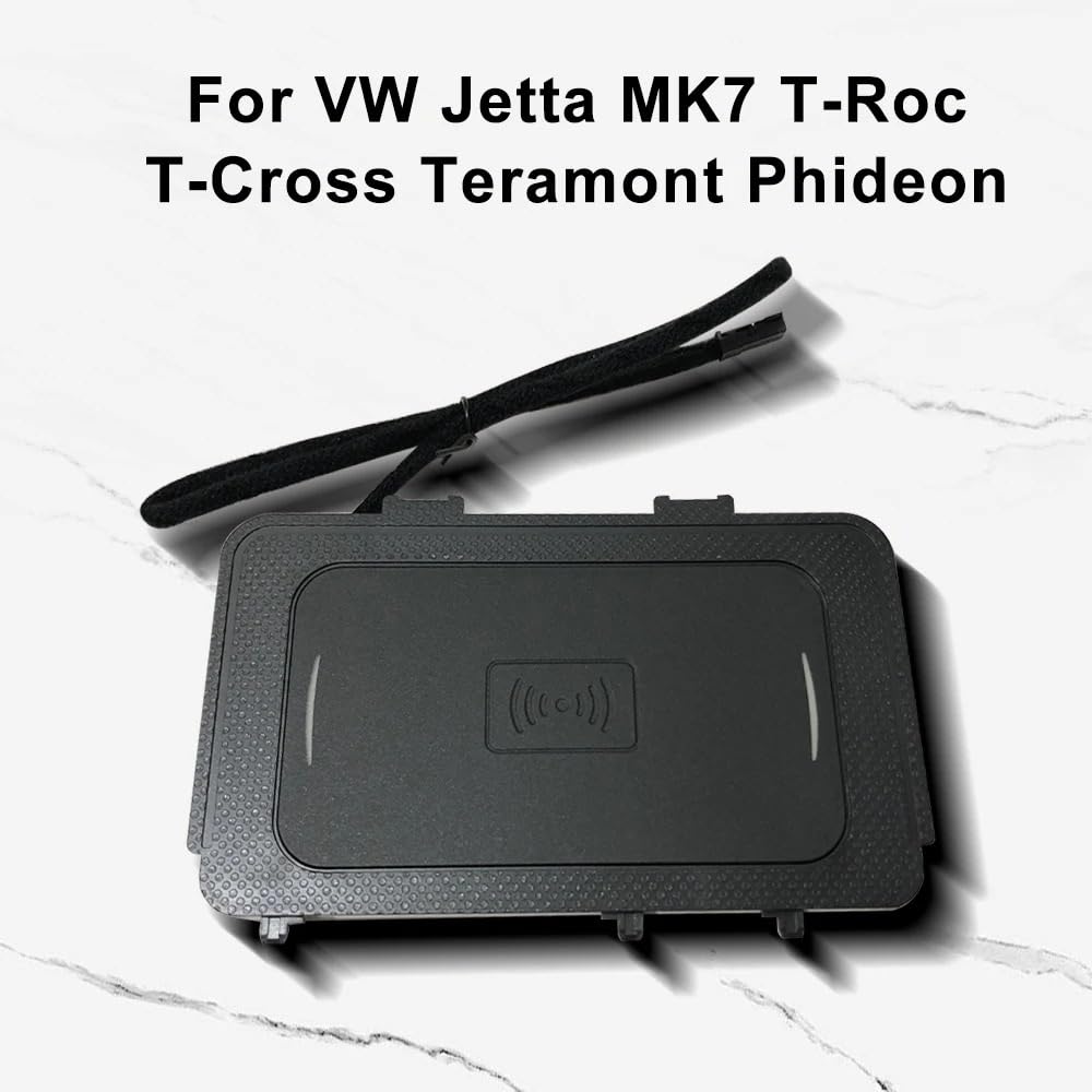 Chargeur sans fil de voiture adapté for VW t-roc Teramont Phideon t-cross Jetta MK7, tapis de charge rapide, support de téléphone, accessoires d'intérieur