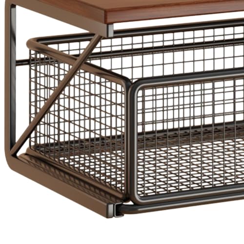 Estante de microondas de 2 niveles y mueble para cafetera con cajón 8