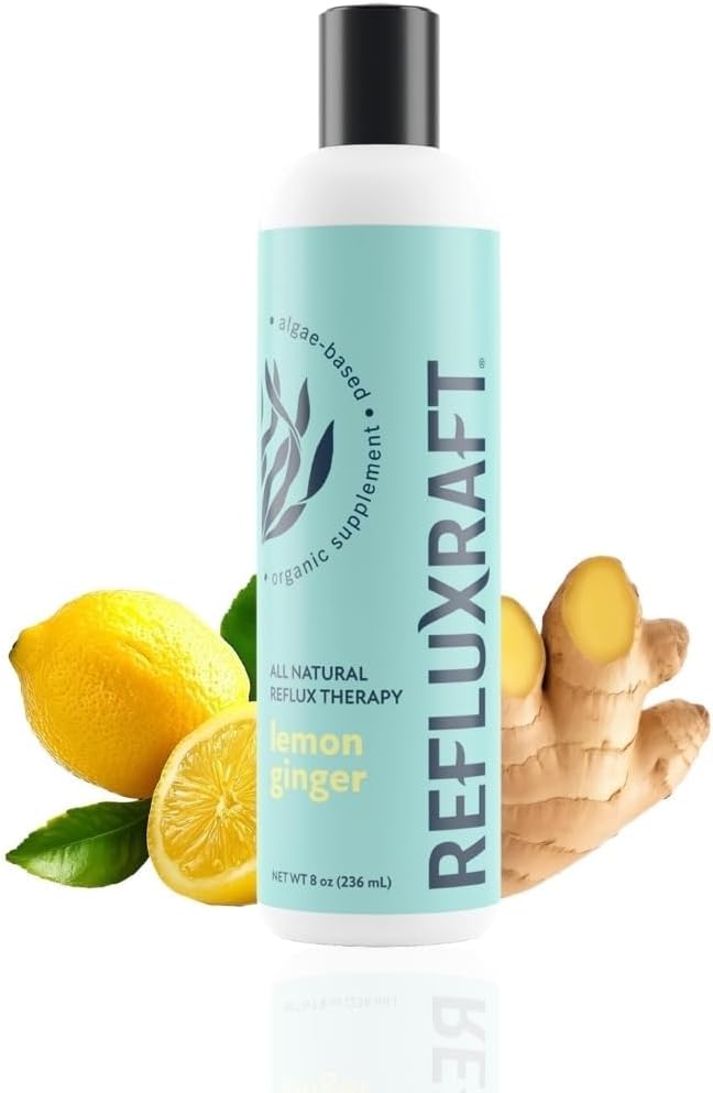 - Acid Reflux Therapy with Organic Alginate, Rapid & Long Lasting Gerd, LPR & Digestion Symptom Support, Zero Sugar, Gluten Free, Low Sodium, Lemon Ginger Flavor, 47 Gel Servings, 8 OZ Bottle