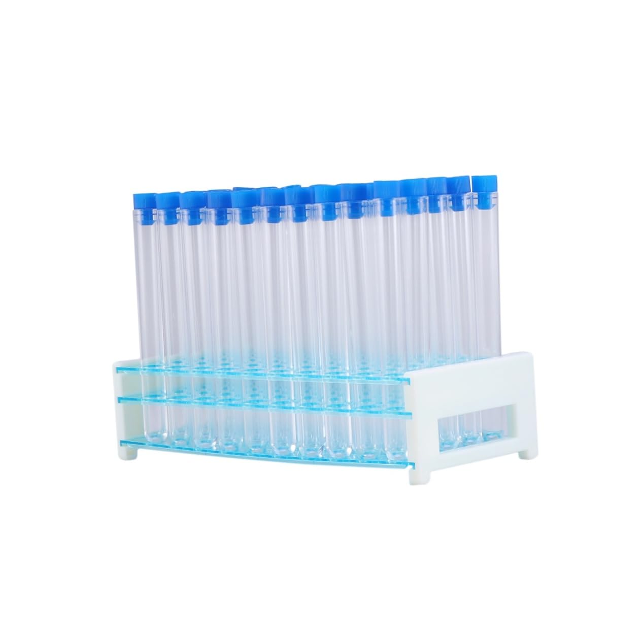 50 Tubos De Ensayo De Plástico Duro Con Soporte Tubos Sellados Para Experimentos Científicos Almacenamiento De Líquidos Polvos Y Plantas Kit De Laboratorio Para Escuela Y Aula