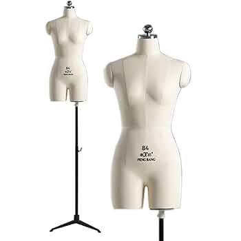 布製マネキン　トルソー　ボディ マネキン ボディ トルソー手書き風デザインの布製 レディース