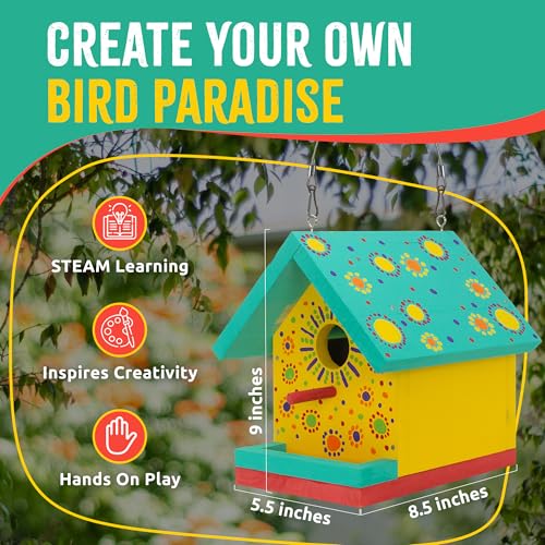 Image of Jr Bird House Kit, DIY Cedar Wood Birdhouse for Outdoors with Paint