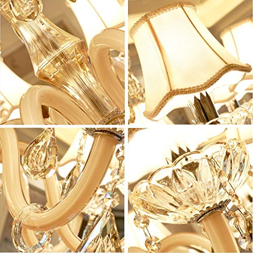 Lustre pendentif de prestige E14 : plafonnier 8 têtes pour salon chic et villa