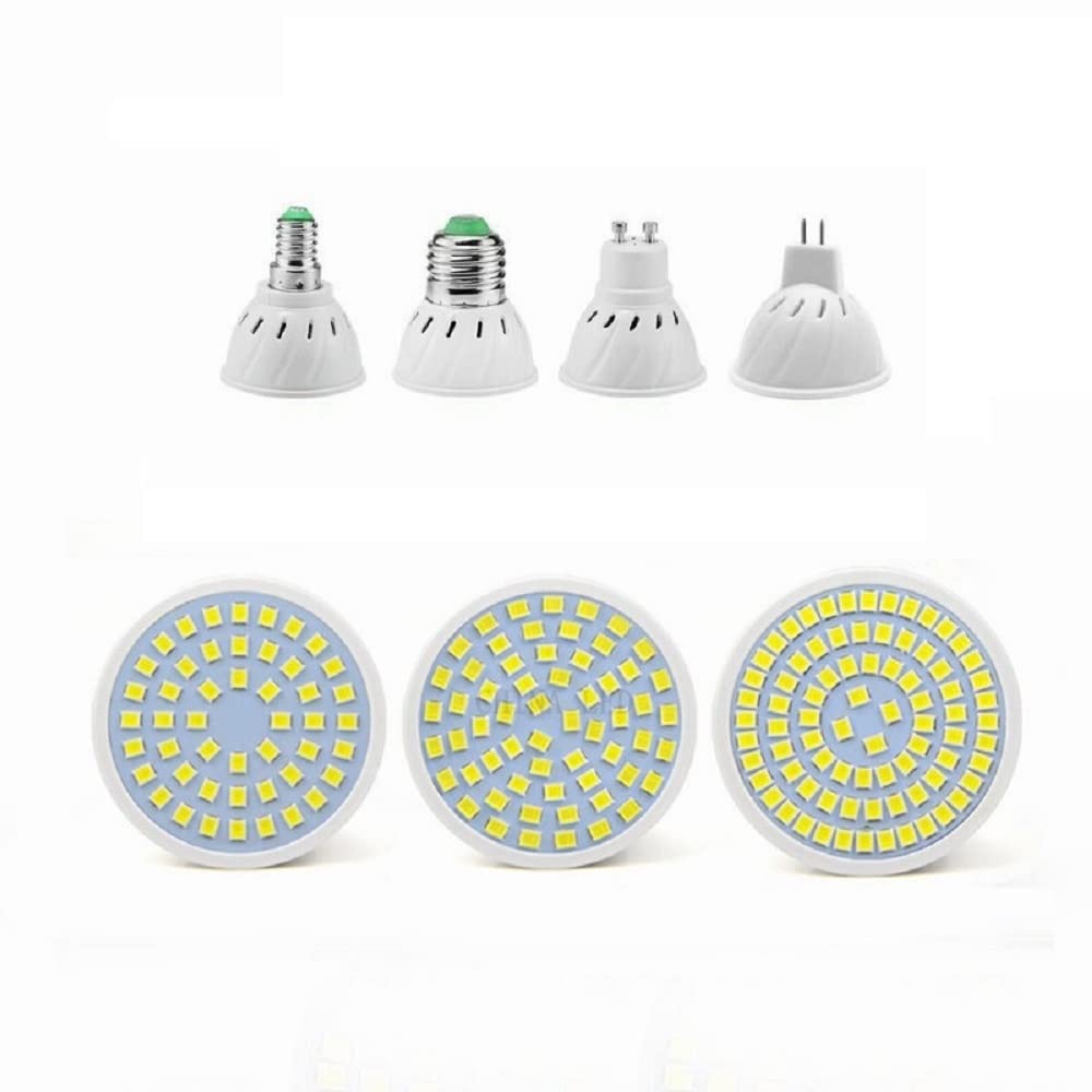 Illuminazione per Interni 50 Pezzi AC220V Lampada LED E27 E14 MR16 GU10 B22 Lampadina faretto 48 60 80led Lampadine LED Gu5.3 Lampade Faretto 5W 7W 9