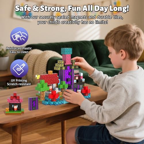 Gryxpox Magnetbausteine 150 Teile - Magnetisches Bauspielzeug & Kreatives Lernspielzeug für Kinder ab 3 Jahren - Stabile 3D-Konstruktionen… – Ansicht 4