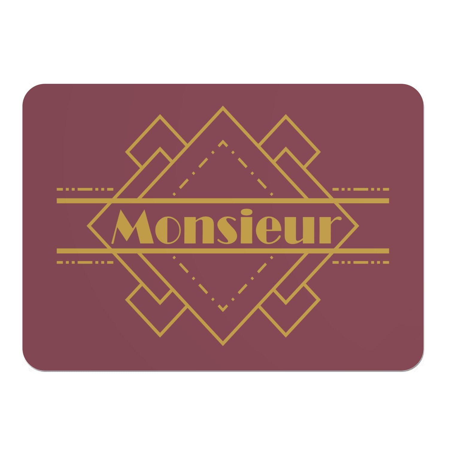 Sets de table rouge en liège grand format style vintage Monsieur Homme lot de 4