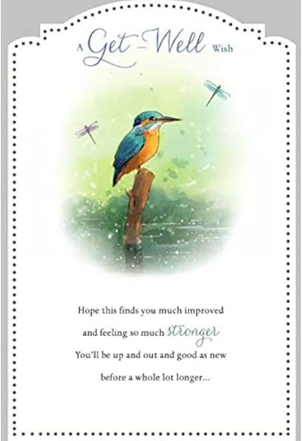 UK Greetings Get Well Soon Card For Him/Her/Friend With Envelope - Bird Design