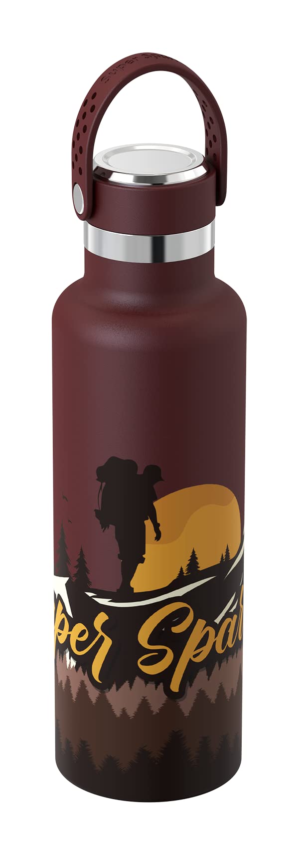 Super Sparrow Borraccia ultraleggera in acciaio inox 18/10-350 ml, 500 ml, 750 ml, borraccia termica in metallo, tappo flessibile standard, senza BPA, per palestra, viaggi, sport