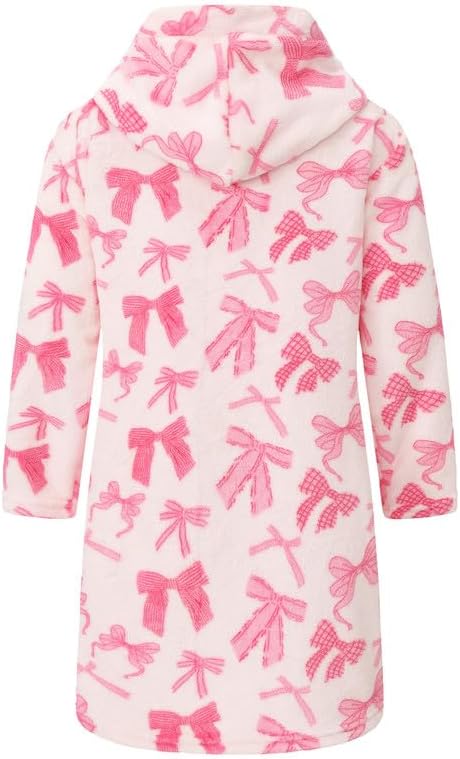 Girls Soft Fleece Robes Plush Hooded Bathrobes Sleepwear for Kids 2-16 Years - Image 2