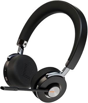 eartec Bluetooth Wireless Headset with Noise Cancelling Microphone, Dual-Channel Stereo, AI Dual-Mic, Dual Device Pairing Dongle + Mobile, Ultra-Soft Adjustable Headband & Cushions, LED Indicator