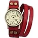 Ailisha Vintage Lady Women Korea Style Red Wrap Leather Strap Bracelet Bangle Watch WAA388