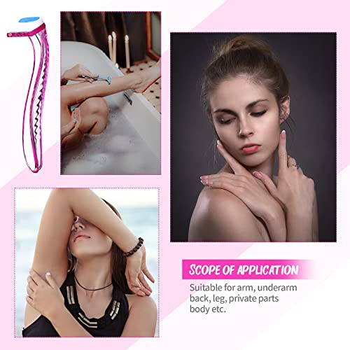 16 Pieces Bikini Disposable Razors For Women Durable Travel Accessories Pubic Hair Removal Beauty Razor T-Type Razor Bikini Line Trimmer For Body Cosmetic Tool (Rose Red, Blue, Yellow) #TOP5