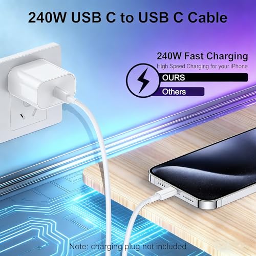 Citelect USB C to USB C Fast Charging Cable, 240W, 3 Feet, Compatible with iPhone 17/16/15, MacBook, iPad Pro/Air/Mini by Citelect - Image 3