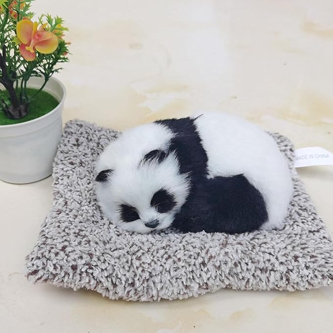 Image of MAHALRAJ Dog Stuffed Toy - Sleeping Cute Dog for Car Auto Dashboard and Home Decor | Cute Car Interior Toy, Sleeping Puppy Black & White Stuffed Toy - (Size,26cm X 18cm)