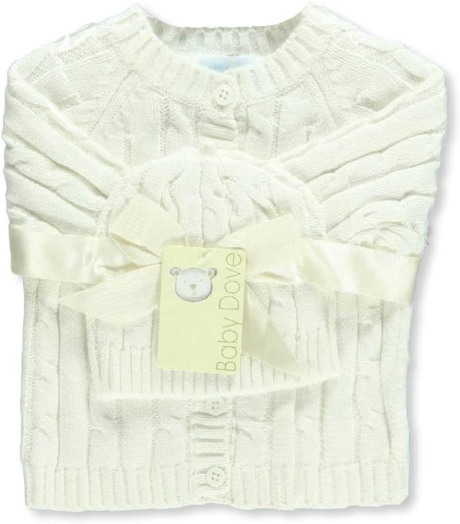 Baby Dove Newborn Cable Knit Cardigan & Beanie - Baby Gift Set