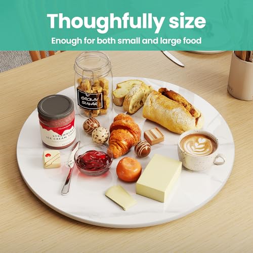 27.6" Lazy Susan Turntable – 360° Sinteredstone Silent Anti-Slip Turntable, Table Top Centerpiece for Kitchen, Pantry, Spice Rack, Refrigerator & Dining Table, White by ZL ZELing - Image 6