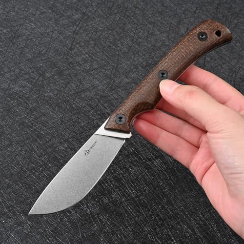 SDOKEDC Knives DC53 Steel Tactical Fixed Blade Knife Micarta Handle with kydex sheath for Men EDC Outdoor Camping Survival Hunting (White+Micarta handle) by SDOKEDC - Used condition - Image 9