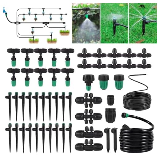 NRWRTY Leak-Proof Drip Irrigation Kit,Quick Connect Irrigation System,2025 New Lock Barbed Garden Watering System with 1/4 inch 1/2 inch Irrigation Tubing Hose for Garden,Raised Garden Bed, Lawn