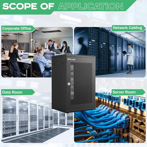 Image of 15U Server Cabinet Network Rack Enclosure Cabinet Enclosure for Computer Data Networking Electronic Equipment, Removable Side Panels, Lockable Door, 30in Depth for 19 inch IT Equipment, A /V Devices