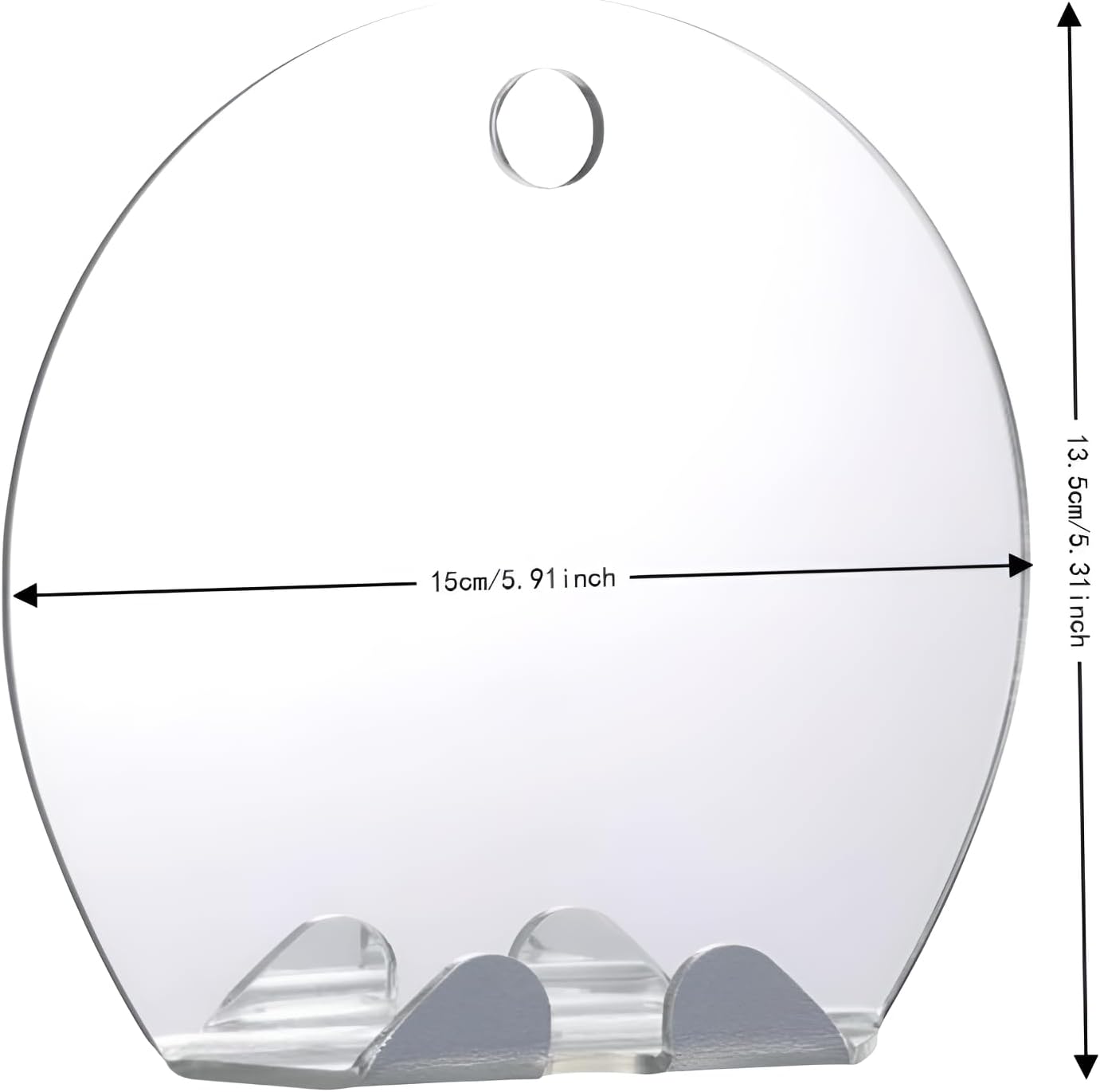 Shower Mirror, Anti-Fog Acrylic with Suction Cups and Hook