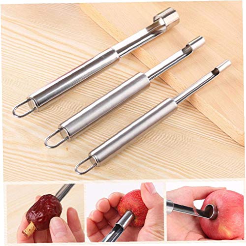 BYFRI 1pc 0.8cm Acero Inoxidable Torsión De La Fruta De La Semilla Core Remover Hawthorn Azufaifo Pera Sacacorazones...