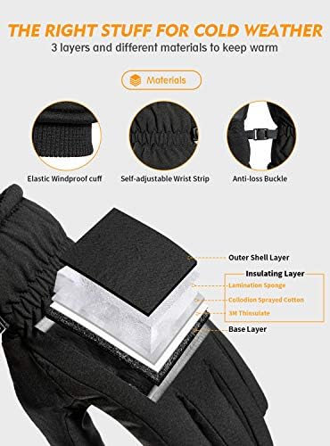 TRENDOUX Winter Gloves for Men Warm: 3M Thinsulate -20℉ Windproof Waterproof Ski Women Glove with Touchscreen Thermal Lining Anti-Slip for Work Cycling Motorcycle Snowboarding - View 5