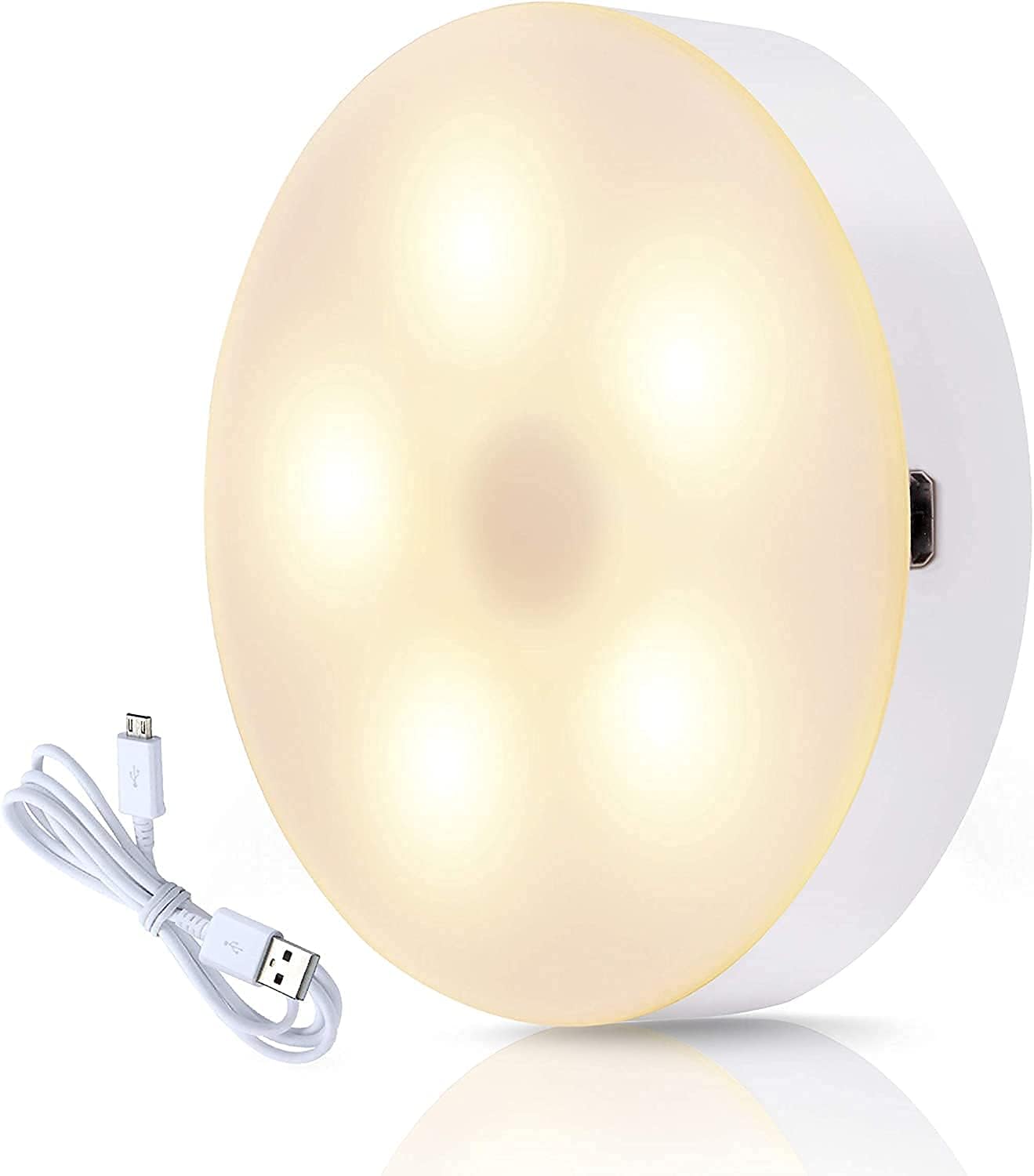 Rechargeable Motion Sensor Light 1000Mah Led Puck Lights, Stick Anywhere Light, Cordless Closet Light, Automatic Under Cabinet Lighting For Counter,Pantry,Stairs,Warm White 1 Pack-Plastic-image-17