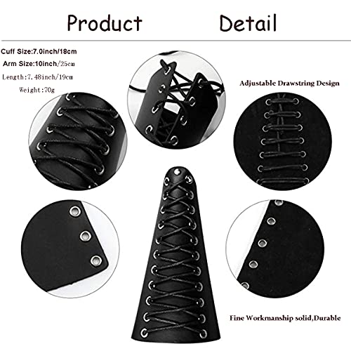 Sonnyx Adults Faux Leather Arm Armor Guards Medieval Belt Leather Buckle Wristband Bracers Leather Gauntlet Armband Cuff #TOP3