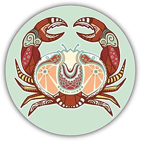 Cancer Zodiac Sign Ornament Cartoon Vinyl Decal Sticker Waterproof Car Decal Bumper Sticker 5