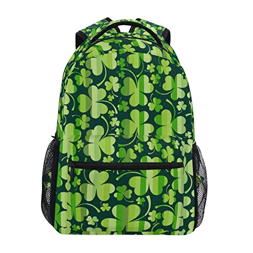Sac à dos d'école vert trèfle spacieux pour ordinateur portable fini le mal de dos
