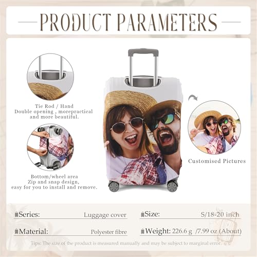 Personalized Photo Luggage Cover – Custom Suitcase Protector Sleeve for 18-32 Inch – Anti-Scratch, Durable, Stretch Travel Baggage Cover – Travel Gift2